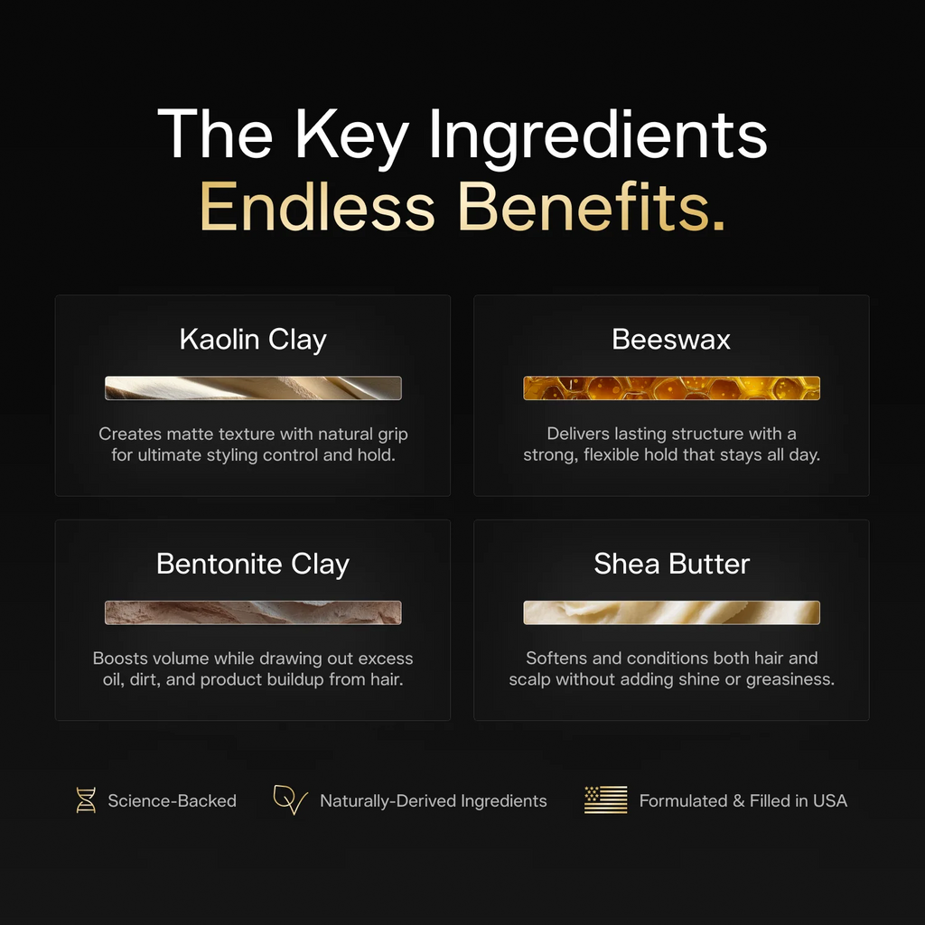 Powerful Hold, Low-gloss Matte-effect Hair Clay