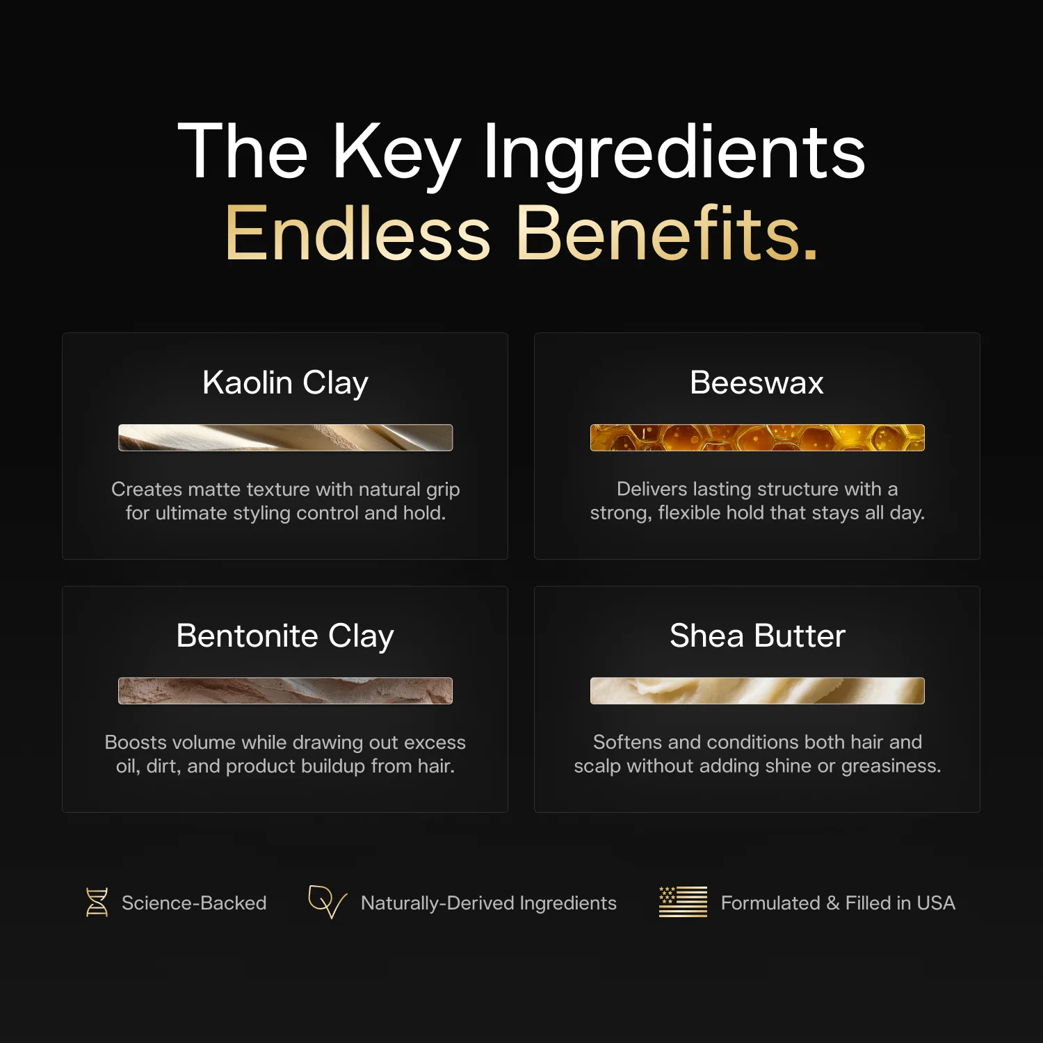 Powerful Hold, Low-gloss Matte-effect Hair Clay